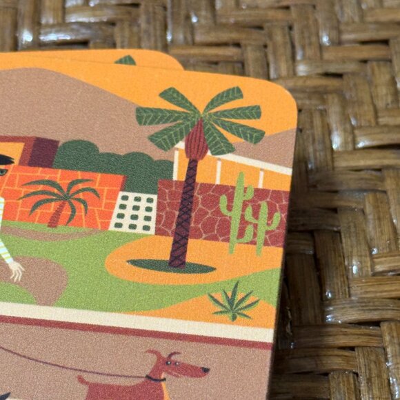 SHAG Retro-Themed Square Cork-Backed Coasters - Picture 3 of 5